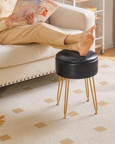 IBUYKE Faux Leather Round Footrest Stool - Image 6