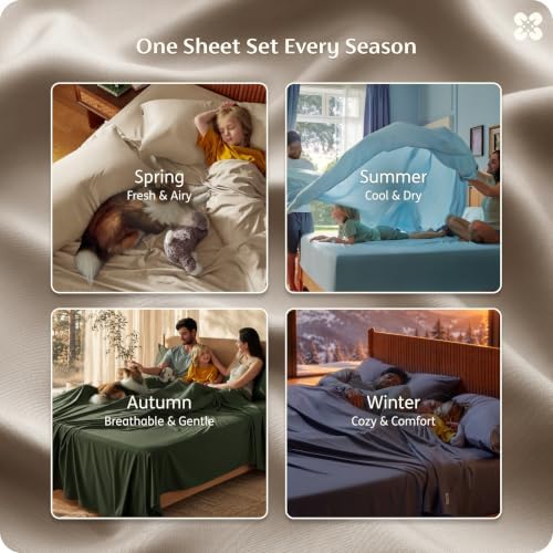 Bedsure PureWoven Rayon Derived from Bamboo, California King Sheet Sets - Image 6