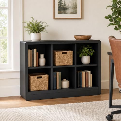 Low Cube Bookcase, 6-Cube Storage Organizer Shelf - Image 2