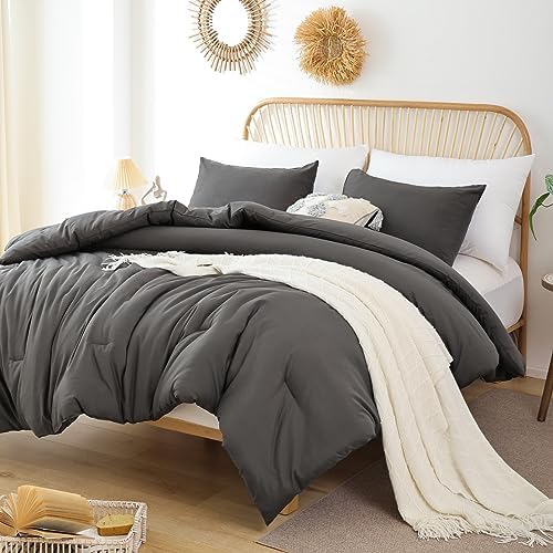 ROSGONIA Comforter Full Size for Girls Boys Teens Charcoal Grey - Image 4