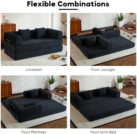 78" Convertible Floor Sofa Bed, Boneless Couches - Image 4