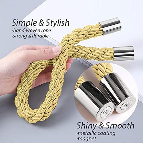 NICEEC 4 Pack Strong Magnetic Curtain Tiebacks Modern Simple Style Drape Tie - Image 3