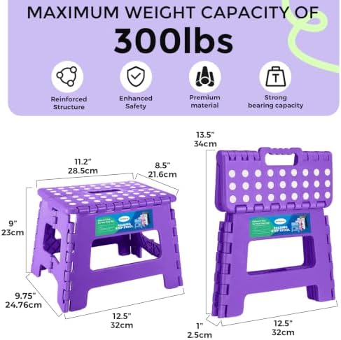 Dyforce Kids Step Stool 9 Inch, 300lbs Folding Step Stool - Image 2