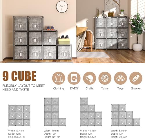 9 Cube Closet Organizer + 9 Bins + Labels - Image 5