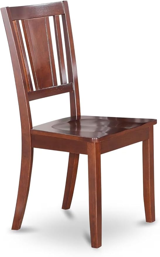 East West Furniture HLDU3-MAH-W 3 Piece Dining Set Contains a Round Dining Room Table with Pedestal and 2 Kitchen Chairs, 42x42 Inch, Mahogany