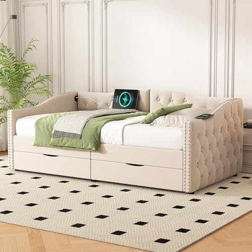 Harper & Bright Designs Upholstered Daybed by HarperBrightDesigns