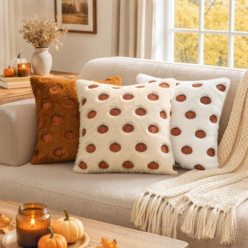 MIULEE Fall Pillow Covers 18x18 Dark Rust Pumpkin Fall Decor - Image 5