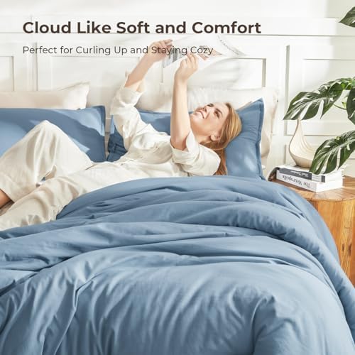 Litanika Oversized Queen Comforter Set, 3 Pieces Solid Bedding - Image 2