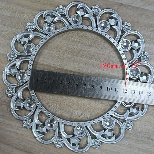 2pcs Silver Curtain Tiebacks, Round Drapery Holdbacks, 12 Crystals - Image 7