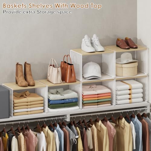 3 Pack Stackable Closet Organizers and Storage, Closet Shelves - Image 5