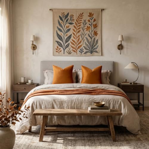 GIGIZAZA Orange Velvet Pillow Covers 24x24 Decorative Pillows Pack of 2 - Image 7