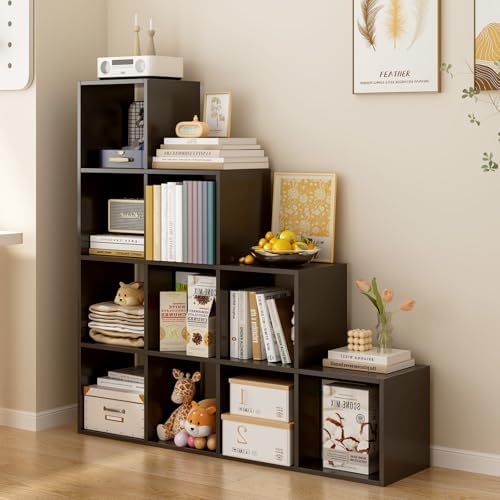 OSCHF Ladder Cube Storage Bookcase, 10-Cube Corner Shelf by OSCHF