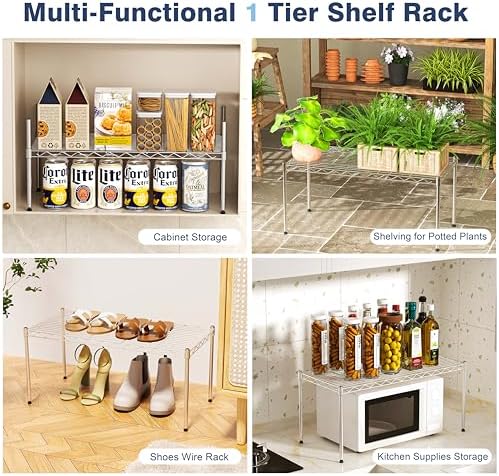 1-Tier Wire Shelf Rack, Single Metal Shelves Rack, 1 Tier Metal Shelf - Image 6