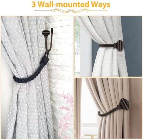 Bronze Curtain Holdbacks, Decorative Drapery Tiebacks, 2 Pack/1 Pair - Image 4
