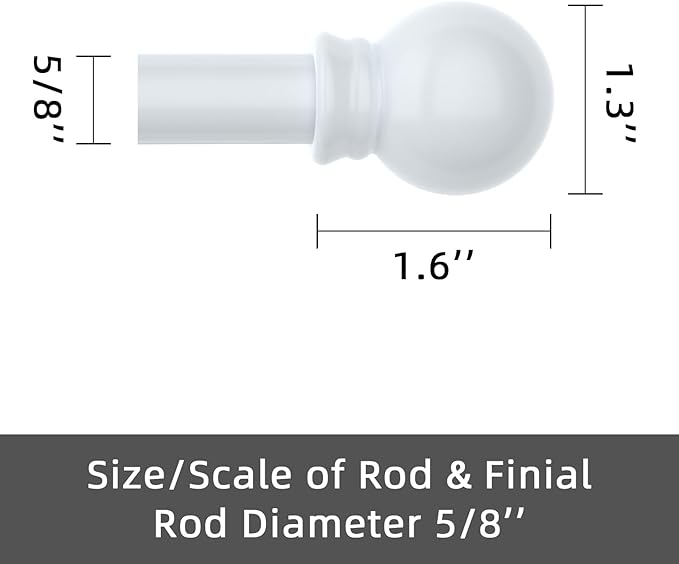 GXOACKJ Curtain Rods for windows 32-48 inch, 5/8 inch Decorative White Splicing - Image 5