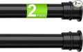 2 Pack No Drill Tension Curtain Rods 28 to 41 Inch Black Small Curtain Rod by HAOYUNTE