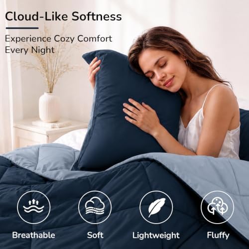 downluxe Twin Comforter Set Soft Reversible 2 Pieces - Image 3
