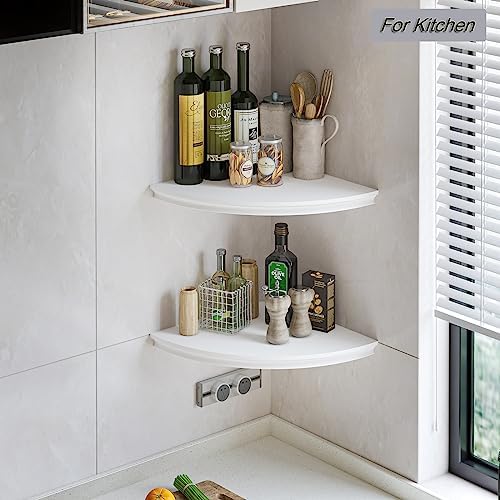 HAO Floating Corner Shelf Invisible Wall Mounted Shelves Radial Shape Cable - Image 6