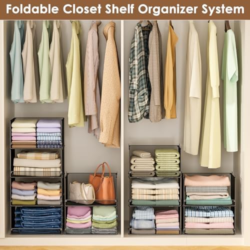 4-Tier Stackable Closet Organizers and Storage, Metal Wire Storage Shelves - Image 6