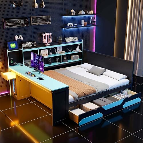 Corner Bed Frame Queen, Queen Corner Bed Frame by OYUMOENTS