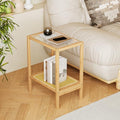 Bamworld Side Table Nature Rattan End Table 2-Tier by Bamworld