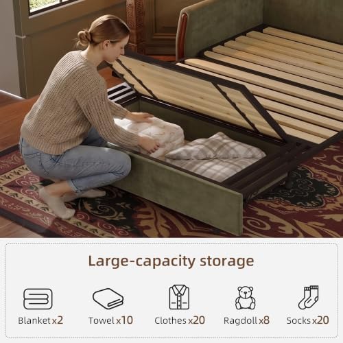 64.56" Convertible Pull Out Sofa Bed Couch - Image 6