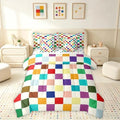 Feelyou Colorful Checkered Retro 7 Piece Bedding Set Kids Boys Girls Modern by Feelyou