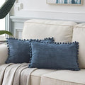Fancy Homi Pack of 2 Dusty Blue Decorative Throw Pillow Covers 12x20 Inch by Fancy+Homi