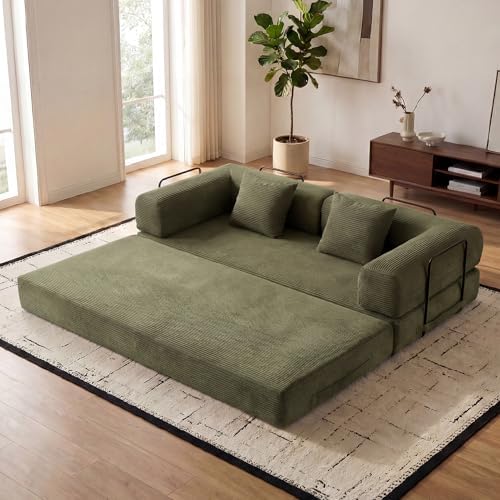78" Convertible Floor Sofa Bed, Boneless Couches by ZEIINPA