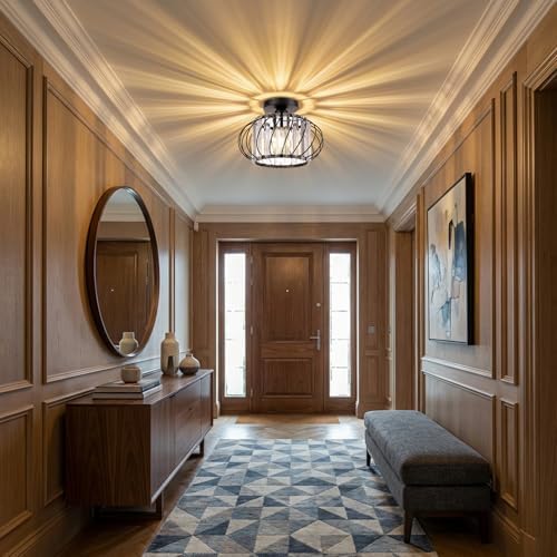 Black Crystal Ceiling Light Fixture - Image 3