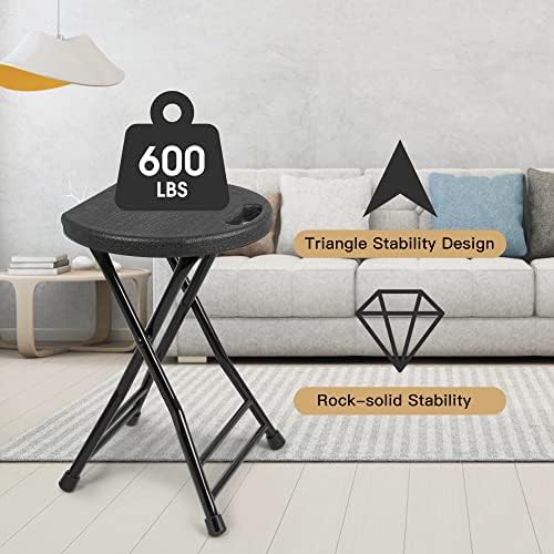 COOZMENT Folding Stool with Handle, Folding Chair, Folding Bar Stool with - Image 6