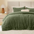 BEDELITE Faux Fur Queen Comforter Set, Fluffy Bed Set, Olive Green by BEDELITE