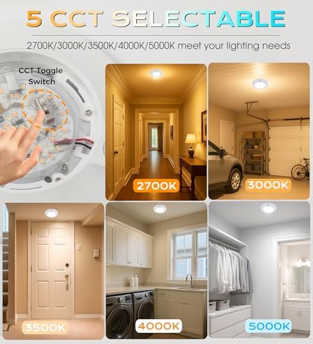 CLOUDY BAY 5 Color Motion Sensor Ceiling Light, 120V CRI90 10W, 6.5 inch - Image 3