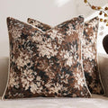 DEZENE Pack of 2 Vintage Floral Throw Pillow Covers 18x18 Boho Farmhouse by DEZENE