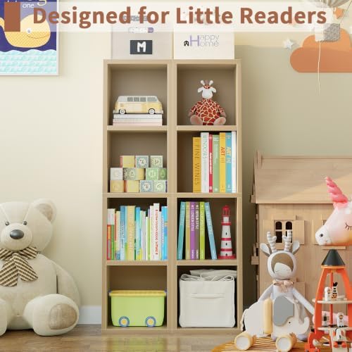 Zenira 4-Tier Bookcase, 4 Cube Storage Organizer, Narrow Bookcase - Image 4