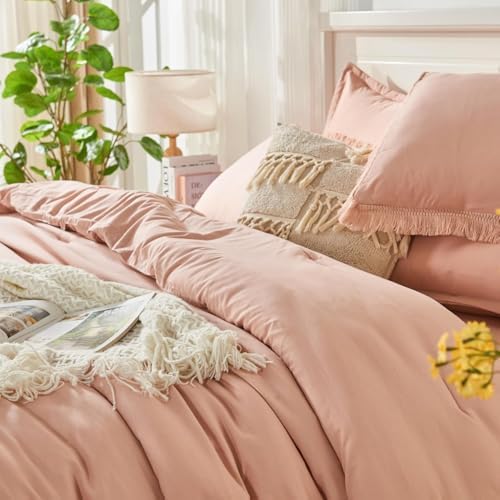 Andency Oversized King Comforter Set, 7 Pieces Pink Bedding - Image 6