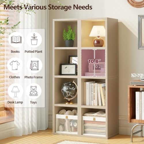Zenira 4-Tier Bookcase, 4 Cube Storage Organizer, Narrow Bookcase - Image 5