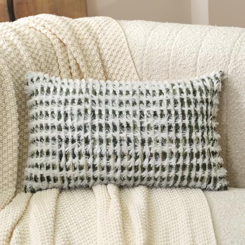 Aeckself Boho Chenille Tufted Pillow Cover 12 x 20 Inch, Rectangle Decorative - Image 2