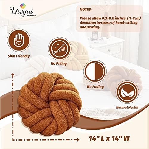 Knot Pillows, 14 Inch Decorative Throw Pillows Round Pillows Cushion, Soft - Image 2