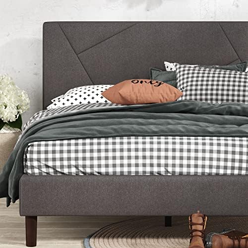 Zinus Judy Upholstered Platform Bed Frame, Mattress Foundation, Wood Slat by ZinusInc