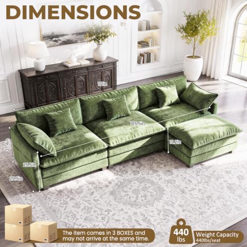 LEVELEVE 112" L-Shape Modular Sofa - Image 3