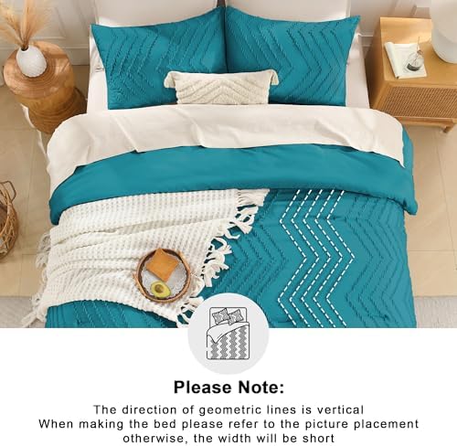 Andency Turquoise Comforter Set Queen Size, 3 Pieces Boho Bed Set - Image 5