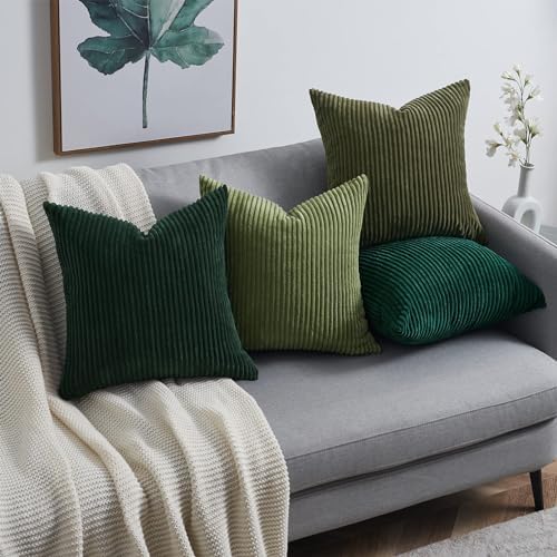 Topfinel Corduroy Throw Pillow Covers Pack of 2 Gray 16"x16" No Insert - Image 5