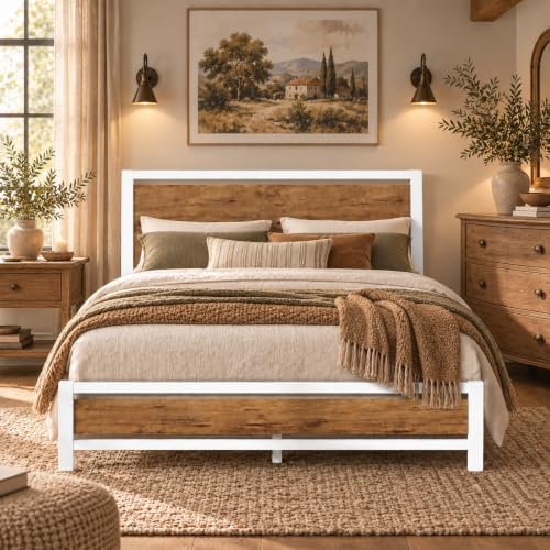 IMMERSTABLE Queen Metal Bed Frame with Industrial Headboard by IMMERSTABLE