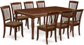 East West Furniture DODA9-MAH-C 9 Piece Dining Table Set Includes a Rectangle Dining Room Table with Butterfly Leaf and 8 Linen Fabric Upholstered Chairs, 42x78 Inch, Mahogany