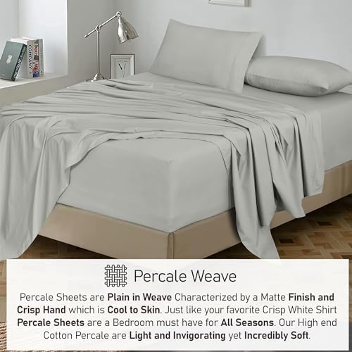 RUVANTI 100% Cotton Twin XL Sheets, Percale Weave Twin XL Set - Image 6