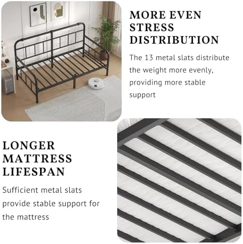 12 Inch Twin Day Bed with Vintage Headboard - Image 3