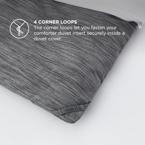 Bedsure Dark Grey King Size Comforter Set, Cationic Dyed Bed Set 3 Pcs - Image 4