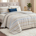 Utopia Bedding 3 Pc King Comforter Set, Printed Comforter, Cottage Stripe by UTOPIABEDDING