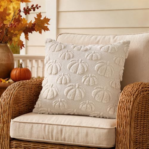 MIULEE Fall Decor Pillow Covers 20x20 Set of 2 Pumpkin Beige - Image 5
